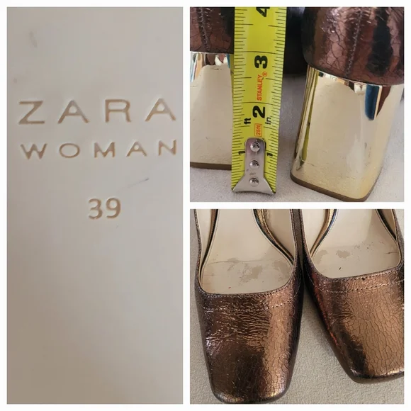 Bronze Block Heel Pumps / 39 - Picture 5 of 9